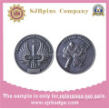 Antique Silver 3D Coin, Metal Lapel Pin, Souvenir, Badge, Medal